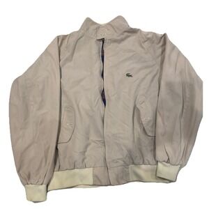 Vintage 80s Izod Lacoste Alligator Windbreaker Jacket Hooded Full Zip Medium